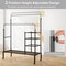 Adjustable Double Rod Clothes Drying Rack with 3-Tier Mesh Shelf Heavy Duty Steel Frame